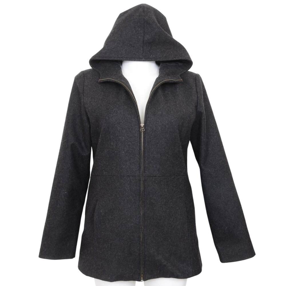 Old Navy Hooded Recycled Wool Blend Zip Jacket Full Zip Women's L Winter Coat